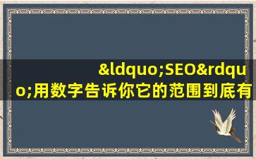 “SEO”用数字告诉你它的范围到底有多大!!