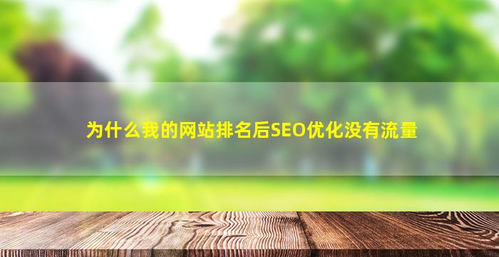 为什么我的网站排名后SEO优化没有流量